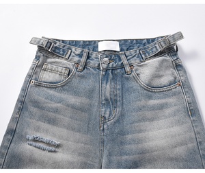 <strong>Custom</strong> <strong>Label</strong> Drop Ship Stock Street Wear Stock Baggy <strong>Jeans</strong> Manufacturer Men Blue Painted Stacked Flared Denim <strong>Jeans</strong> - Product Image 6