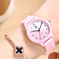 Montre à quartz analogique pour enfants, cadran rond, bracelet en silicone, montre-bracelet pour étudiants