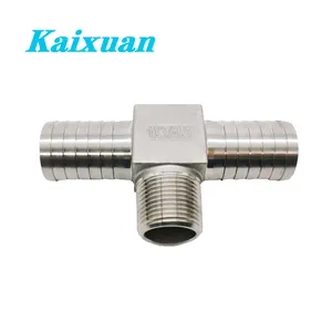 ss304 316 stainless steel investment casting hose barb tee fittings 1/4 - 4 inch for OEM order