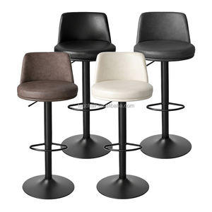 Tabourets <span class=keywords><strong>de</strong></span> <span class=keywords><strong>bar</strong></span> pivotants à 360° en PU rembourrés, best-sellers, pour l'extérieur, les hôtels, les restaurants, les bars à domicile, dossier haut <span class=keywords><strong>de</strong></span> 27 cm, chaises <span class=keywords><strong>de</strong></span> <span class=keywords><strong>bar</strong></span> confortables - Product Image 2