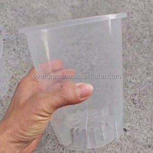 Pot d'orchidées avec fond transparent et design surélevé Pot de fleurs en plastique de 5.5 pouces pour la décoration de la pépinière de la maison de jardin Utilisation du sol de bureau - Product Image 4