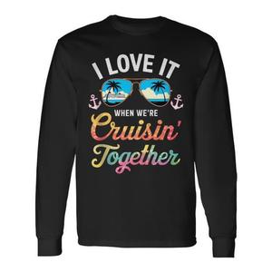 Me encanta cuando viajamos juntos, camiseta de manga larga, camiseta familiar para viajes en crucero - Product Image 1