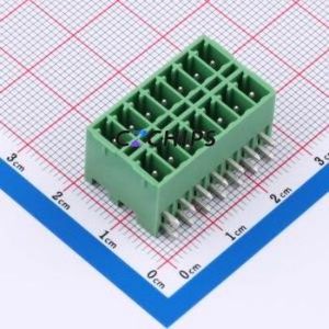 DB2ERHB-3.5-2*7P-GN Plug-in Terminal Block Bent Lead Through Hole,P=3.5mm Board-to-Board / Socket - Closed 2x7P 3.5mm Green - Product Image 1