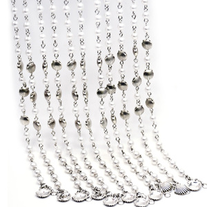 Pulsera con elementos de perlas y conchas, tamaño ajustable, joyería unisex, recuerdo - Product Image 2