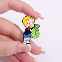 Épingles en Émail Richie Rich Dessin Animé Sac d'Argent Mignon Broche Revers Accessoires Badge pour Sac à Dos Vêtements Vente en Gros Cadeau