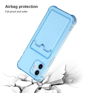 Custodia per telefono <span class=keywords><strong>trasparente</strong></span> antiurto per porta carte di credito di moda per <span class=keywords><strong>Samsung</strong></span> <span class=keywords><strong>S21</strong></span> S20 iPhone 13 12 11 <span class=keywords><strong>Cover</strong></span> in Silicone TPU <span class=keywords><strong>trasparente</strong></span> - Product Image 3