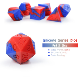 Miễn phí mẫu 7pcs RPG xúc xắc trò chơi sắc nét cạnh Silicone cao su xúc xắc Bộ D & D ngục tối và con rồng xúc xắc DND - Product Image 5