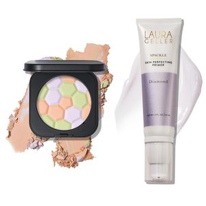 Laura Geller New York primo Set Duo Finish filtro radiante in polvere Spackle pelle che perfeziona il Primer per il trucco di grandi dimensioni