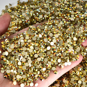 BOBOHOO Strass in oro sfuso fondo Non Hotfix vetro Flatback Strass in cristallo per unghie in vetro per unghie - Product Image 2
