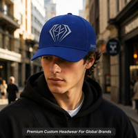 Casquette de baseball ajustable à 6 panneaux en sergé de coton structuré avec logo brodé personnalisé