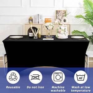 Manteles Rectangulares de Poliéster Elástico Antiarrugas con Impresión por Transferencia Térmica de 6 pies para Fiestas, Ferias Comerciales, Banquetes y Bodas - Product Image 2