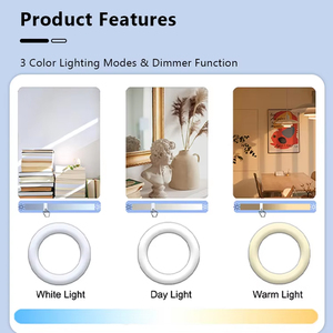 <span class=keywords><strong>Miroir</strong></span> de coiffeuse intelligent réglable 28 pouces Grand rectangle Maquillage 3 couleurs Lumière LED à intensité variable Rechargeable Moderne Table de toilette - Product Image 4