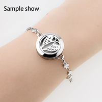 Mandala 30mm En Acier Inoxydable Arôme Parfum Diffuseur Bracelet Médaillon Aromathérapie Bracelet DIY Femmes Fabrication de Bijoux Sans Chaîne