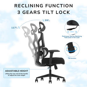 Hochwertiger billiger ergonomischer Mesh-Bürostuhl Liegender Computers piel Gesunder Arbeits stuhl Cadeira Silla-Bürostuhl - Product Image 4