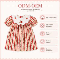 Nouvelle Collection Été 2026 : Robe de Princesse pour Filles avec Col Floral, Broderie Lapin et Manches Bouffantes