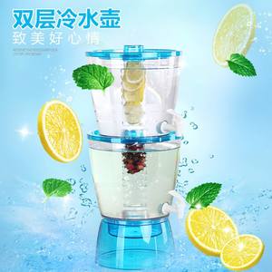 Kangjiahao Double Layer Water Pitcher 6.5L13L With Faucet For Cold Water And Juice Dispensing Blue Green <b>Red</b> - Product Image 2