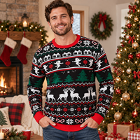 Pull de Noël personnalisé pour homme – Tricot amusant et original avec logo frontal, anti-rétrécissement, OEM, marque privée, vente en gros