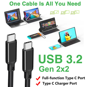 100W <b>USB</b> 3.2 Gen 2X2 Display Monitor Link Data Transfer Video <b>Cable</b> for Lepow Z1 15.6 In, InnoView, ASUS ZenScreen, KYY, Cocopar - Product Image 4