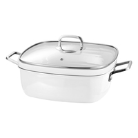 Plat à chafing carré blanc, chauffe-plats pour buffet à bain-marie et vapeur, idéal pour hôtels, restaurants, traiteurs, banquets et fêtes