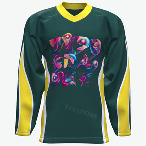 Venta al por mayor nuevo jersey de hockey sobre hielo barato impresión personalizada material de poliéster con cualquier logotipo y número para adultos/jóvenes nombre del equipo OEM - Product Image 5