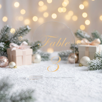 Numéros de table arqués en acrylique transparent personnalisés Gaojian et cartes de placement personnalisées pour les décorations de mariage et d'hôtel