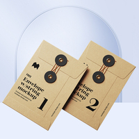 Sac enveloppe en papier kraft brun recyclé écologique personnalisé avec une profondeur de 5 cm et une fermeture à glissière à bande détachable pour t-shirts et chaussettes