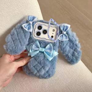 Funda de Teléfono de Felpa con Diseño de Conejo de Invierno para iPhone 13 14 15 16 17 Pro Max, Funda de Teléfono de PC Suave, Cálida y Linda con Diseño de Animal - Product Image 5