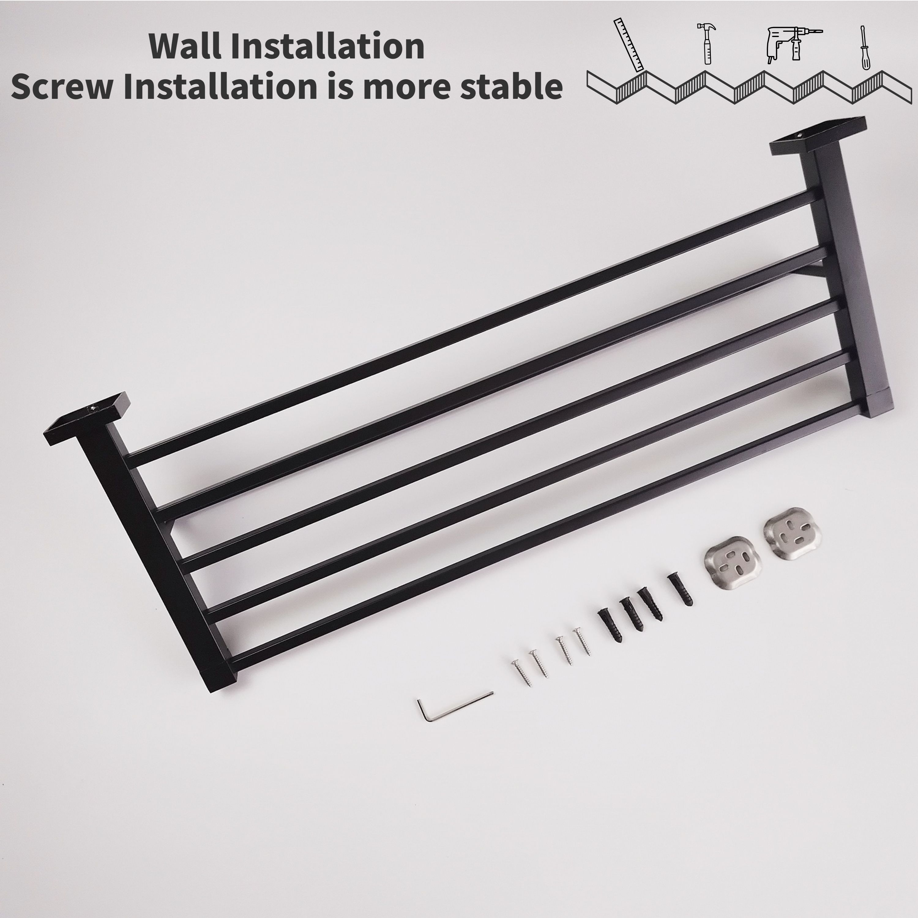 Wall Mounted Bathroom Towel Racks Shelf Stainless Steel Sus 304