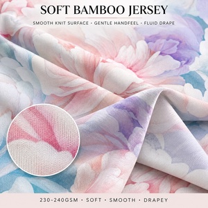 Tela de Punto de Fibra de Bambú con Impresión Digital Personalizada, Material Transpirable con Spandex para Ropa de Bebés y Niños, OEM y ODM - Product Image 3