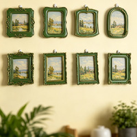 Cadre photo sculpté de style baroque, bordure dorée verte, à poser sur table ou à accrocher au mur, petite vitrine décorative DIY XK