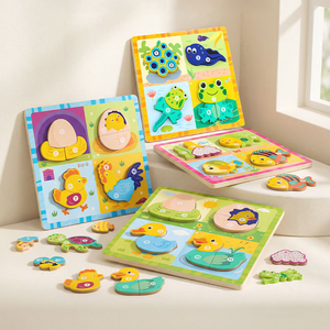Juguete Educativo Temprano <span class=keywords><strong>de</strong></span> Madera: Tablero del Ciclo <span class=keywords><strong>de</strong></span> <span class=keywords><strong>Vida</strong></span> Animal, <span class=keywords><strong>Juego</strong></span> <span class=keywords><strong>de</strong></span> Cognición Montessori para Niños, Rompecabezas 3D <span class=keywords><strong>de</strong></span> Crecimiento - Product Image 1