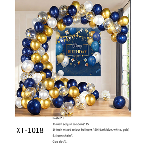 Set <span class=keywords><strong>de</strong></span> Guirnalda <span class=keywords><strong>de</strong></span> Globos Redondos <span class=keywords><strong>de</strong></span> Látex con Tema Azul Noche Dorada, Decoración <span class=keywords><strong>para</strong></span> Fiestas <span class=keywords><strong>de</strong></span> <span class=keywords><strong>Cumpleaños</strong></span> con Póster <span class=keywords><strong>de</strong></span> Feliz <span class=keywords><strong>Cumpleaños</strong></span> - Product Image 4