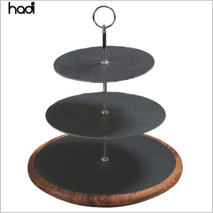Support <span class=keywords><strong>à</strong></span> Gâteau Rond Moderne en Marbre Vente en Gros de Pierre Noire Présentoir <span class=keywords><strong>à</strong></span> Cupcake Dessert Fournitures de Restauration pour Hôtels Restaurants Vente - Product Image 3