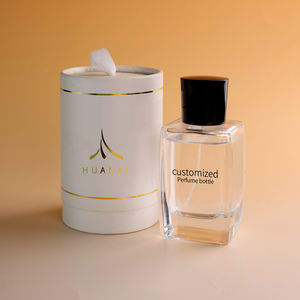 Flacon de parfum en verre transparent rechargeable de luxe Eric 90 ml avec boîte personnalisée - Product Image 1