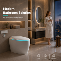 Toilette carrée intelligente avec bidet intégré, drainage en S, chasse automatique, siège chauffant, céramique, pour usage domestique et hôtelier, OEM/ODM