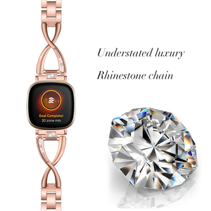 Bandas de reloj de Metal con diamantes de imitación de lujo para Fitbit <span class=keywords><strong>Versa3</strong></span> Versa 4 Sense correa de pulsera de reloj inteligente - Product Image 3