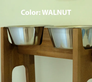 ODOM OEM Support de gamelle pour chien en bois de hêtre de haute qualité fait à la main 2 gamelles en acier inoxydable Grande taille moyenne écologique automatique - Product Image 6