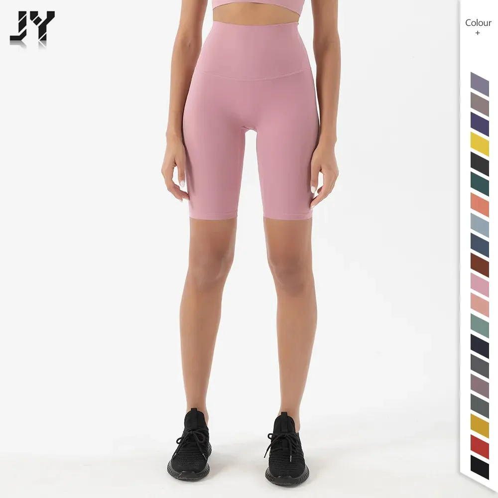 Joy young Essentials Damen Studio Sculpt Mittellanges, leichtes Yoga Kurze, taillierte, butter weiche Workout-Spandex-Shorts