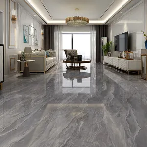 Porcleian Grey Polished Glazed Floor Tiles Full Body Pure Gray Living Room Ceramic Tile For Wall 600x1200