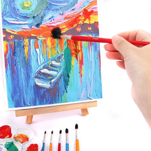 Pinceaux de peinture acrylique aquarelle multifonctionnels à pointe ronde, 6 tailles, pour artistes, étudiants, adolescents, enfants et peintres - Product Image 4