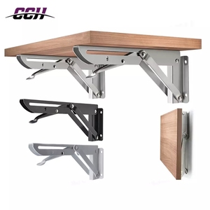 Ağır duvar montaj ayarlanabilir bahar L katlanır çelik köşebent raf braketi - Product Image 2