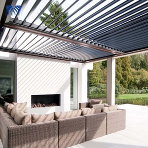 Toldo de pantalla <span class=keywords><strong>para</strong></span> exteriores, mosquitera ajustable, gazebo de metal <span class=keywords><strong>para</strong></span> jardín, listones de aluminio, tubo cuadrado motorizado, pérgola - Product Image 3
