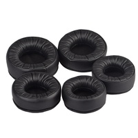Coussinets d'écouteurs confortables et doux, ronds, 70-110 mm, noirs, épaissis, en cuir protéiné et mousse à mémoire de forme, couverture intégrale, type supra-auriculaire