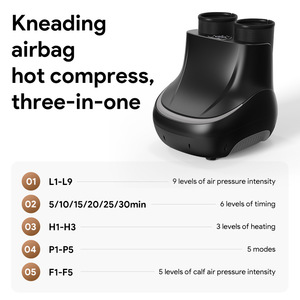 Masajeador de pies con cobertura total, calefacción, airbag, amasamiento, masaje de piernas y pies, uso doméstico, con enchufe, color negro - Product Image 5