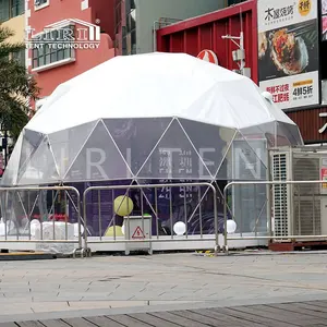 Tenda Kubah Geodesic Struktur Baja Bening 6M, Tenda untuk Acara Olahraga Luar Ruangan