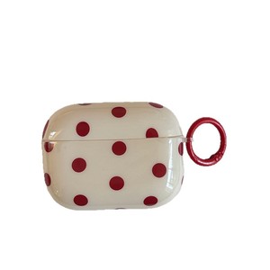 Funda Protectora para Auriculares con Diseño Coreano de Puntos Rojos, Compatible con Apple AirPods 2, 3, 4 Pro, Auriculares Inalámbricos Bluetooth - Product Image 1