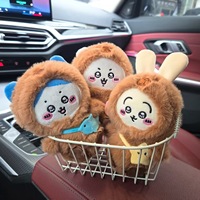 Llavero abridor de botellas de peluche de dibujos animados autoironizantes Xiao Ba, forma 3D, algodón PP suave, colgante para bolso con impresión UV, muñeco de juguete lindo