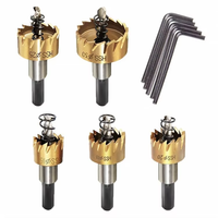 Jeu de 5 forets à trous diamantés HSS de 16-30 mm, pour métal, bois, plastique, acier rapide, tige hexagonale