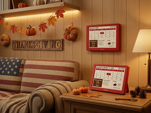 Calendrier électronique Intelevia Thanksgiving E-Paper 7 pouces HD, mural ou de bureau, modulaire, avec <span class=keywords><strong>carte</strong></span> Wi-<span class=keywords><strong>Fi</strong></span>, mise à jour automatique, longue autonomie de la batterie, affichage des jours fériés - Product Image 4
