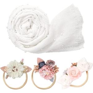 <span class=keywords><strong>Nouveau</strong></span>-<span class=keywords><strong>né</strong></span> photographie accessoires infantile Wrap écharpe bébé Photo couverture posant Swaddle avec perle pour literie et pose - Product Image 2